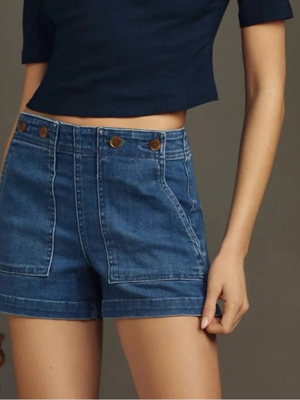 Anthropologie Pilcro The Kit High Rise Utility Denim Shorys Size 25 - Picture 14 of 15